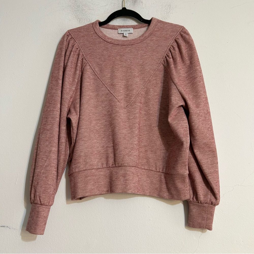 Evereve Kylar Pleated Sleeve Seamed Pullover Sweater XS Casual Fall Boho